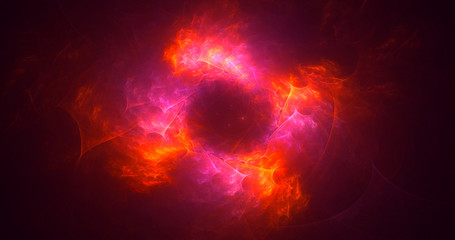 3D rendering abstract red fractal light background