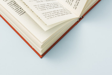 Close up of an open book