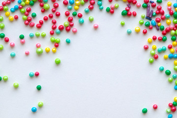 Colorful celebration background with candy.