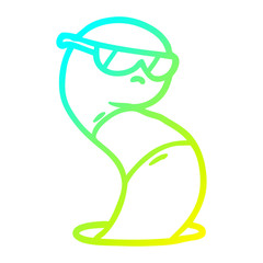 cold gradient line drawing cartoon cool worm