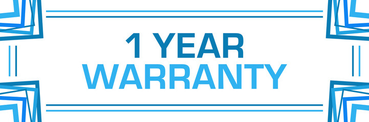 Fototapeta premium Warranty One Year Blue Random Borders Horizontal 