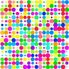 Colorful circles on a white background.      