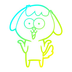 cold gradient line drawing cute cartoon dog