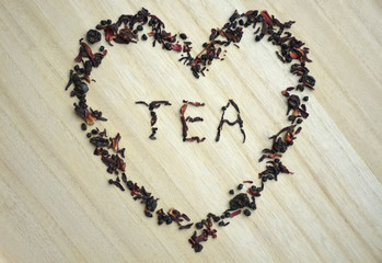 Loose tea in heart shape
