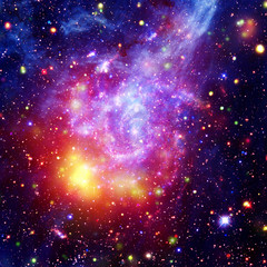Glaxies and nebula in deep space. Star cluster. The elements of this image furnished by NASA.