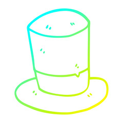 cold gradient line drawing cartoon top hat
