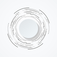 Abstract futuristic circular background. Vector illustration with place for text.