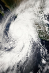 Hurricane approaches. Tornado. The elements of this image furnished by NASA.