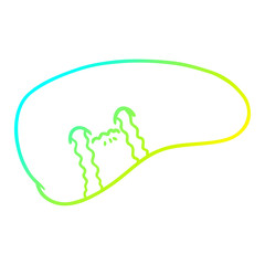 cold gradient line drawing cartoon liver crying