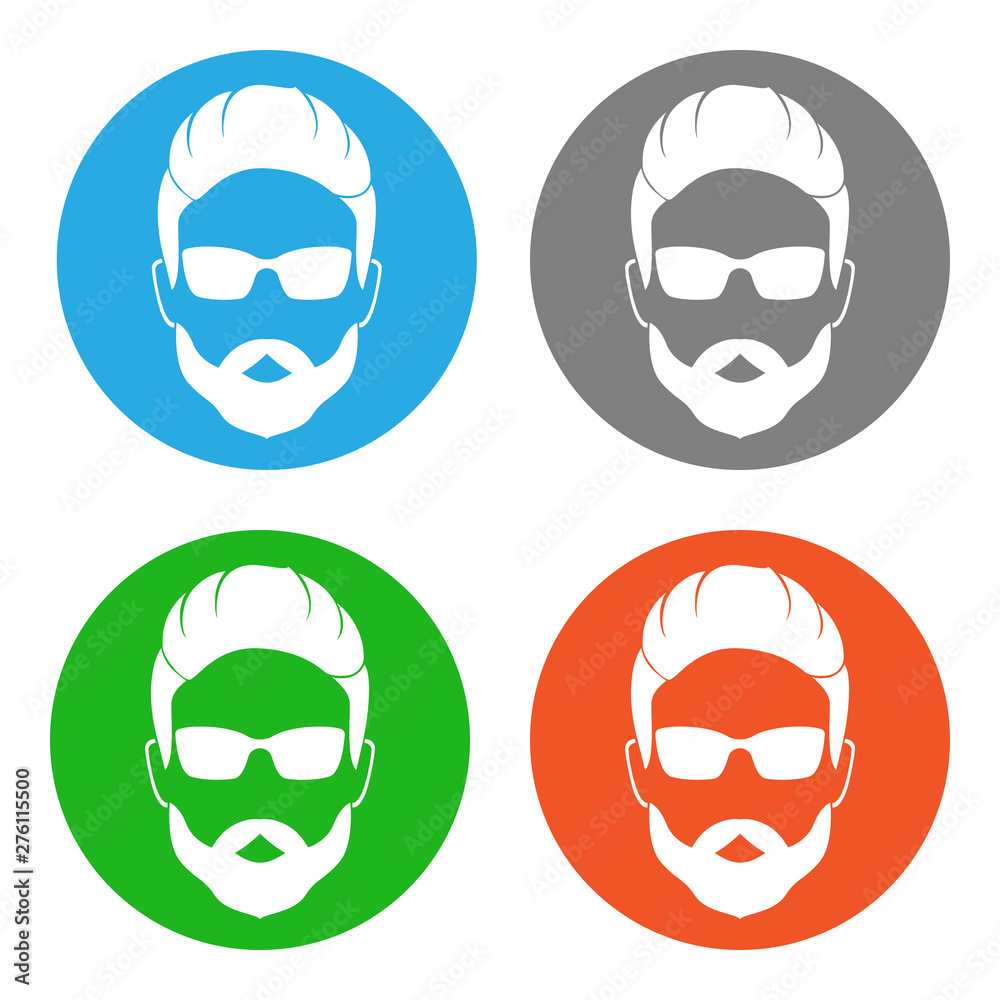 Wall mural Hipster face avatar. Icon set. Vector.