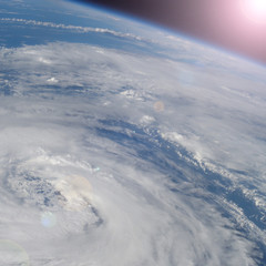 Hurricane from space. On earth. The elements of this image furnished by NASA.