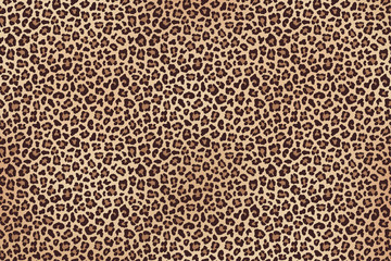 Leopard spotted brown fur horizontal texture. Vector - obrazy, fototapety, plakaty