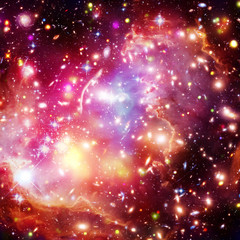 Fototapeta premium Glaxies and nebula in deep space. Star cluster. The elements of this image furnished by NASA.