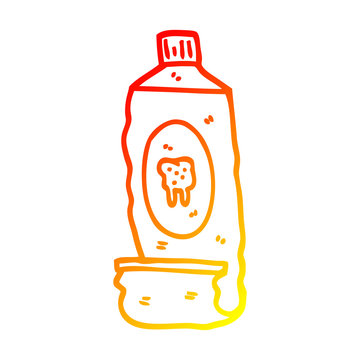 recommend clip art: warm gradient line drawing cartoon toothpaste