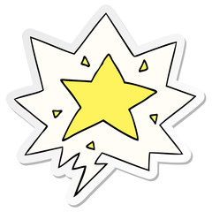 cartoon star and speech bubble sticker