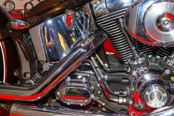 Motorcycle. Black motorbike half-face with many details on a white background