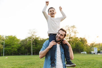 Two happy brothers spending fun time