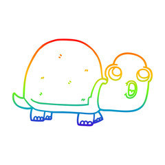 rainbow gradient line drawing cartoon shocked turtle