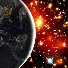 Earth and space. The elements of this image furnished by NASA.