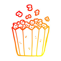 warm gradient line drawing cartoon popcorn
