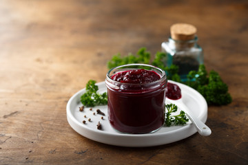 Homemade beetroot sauce with spices