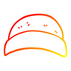 warm gradient line drawing cartoon hat