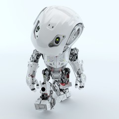 Obraz na płótnie Canvas Walking bbot cute robot moving forward, 3d rendering