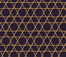 Arabic seamless ornament. Islamic geometric background. Eps 10 illustration.