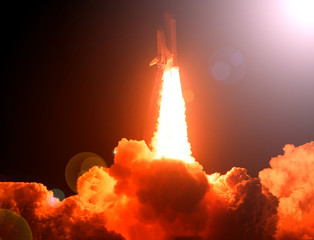 Rocket spaceship. The elements of this image furnished by NASA.