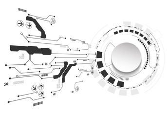 Obraz premium Abstract futuristic technology background with small electronic digital elements. Vector illustration.