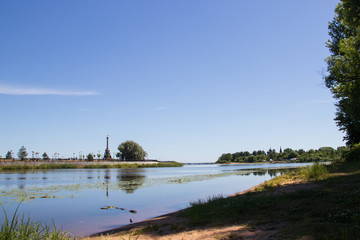 Bright summer day in the Strelka of Yaroslav