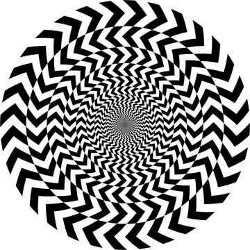 geometric optical illusion. white and black circle pattern
