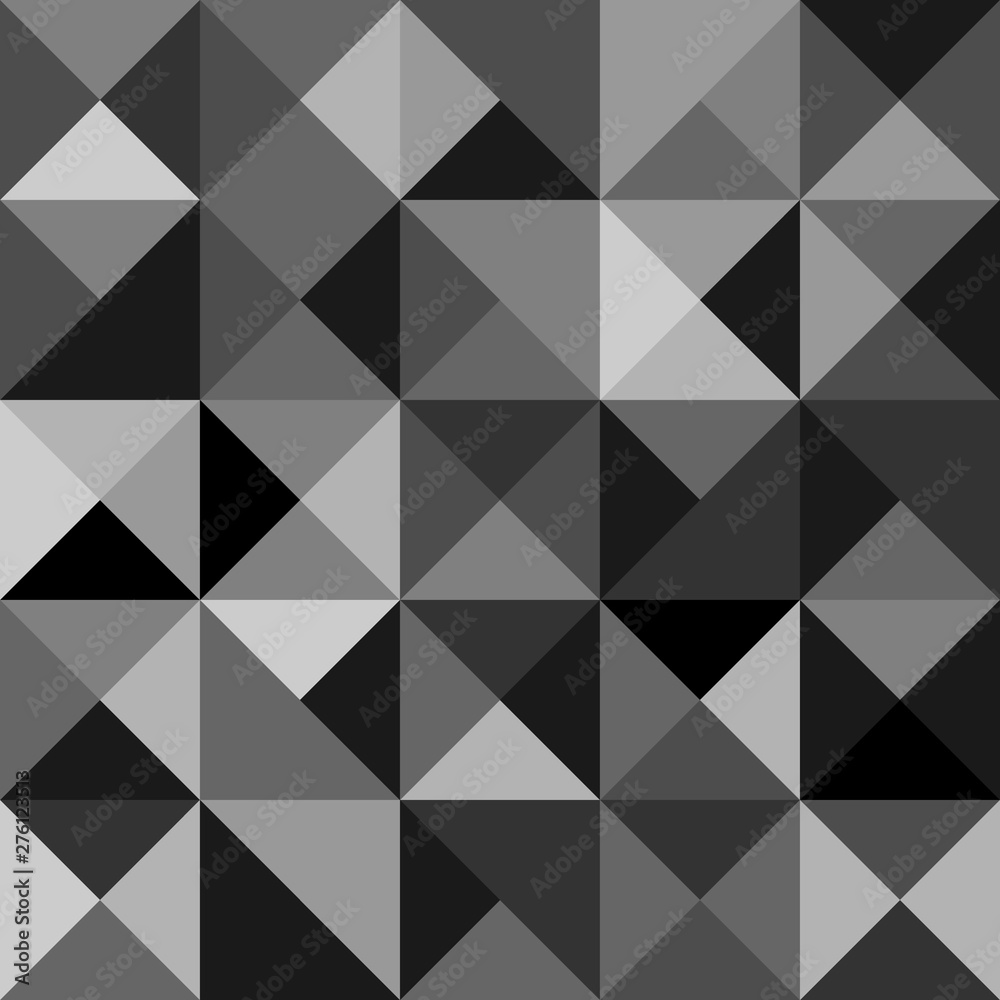 Fototapete seamless polygon background pattern with triangles in grey colors