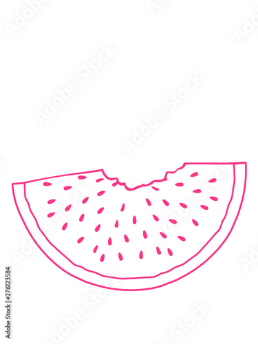 Fototapete Pink Abgebissen Biss Abbeissen Halbe Melone Snack Kreis Cool Wassermelone Rund Logo Lecker Essen Obst Hunger Sommer Design Comic Cartoon Clipart Style O Mat