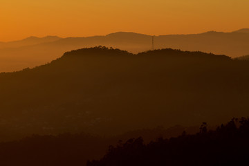 sunset at the mountains