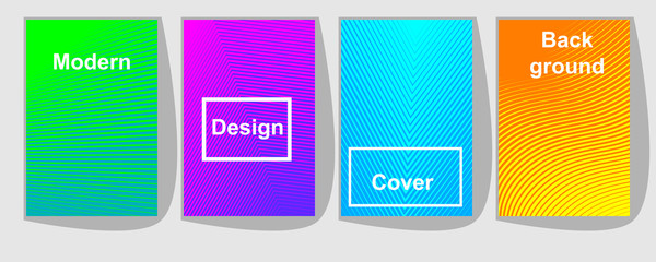 Set of colorful covers with trendy gradients. geometric abstract background.