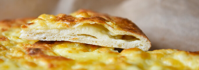traditional Georgian dish of cheese-filled bread khachapuri