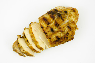 Top view of grilled chicken breast