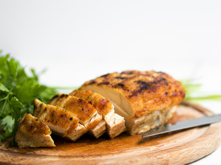 Grilled chicken breast with parsley
