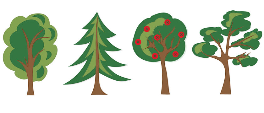 Summer Felt Tree Set