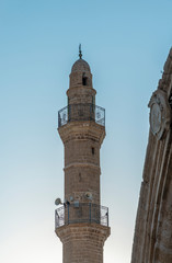 Fototapeta premium The Mahmoudiya Mosque minaret of Old Jaffa in Tel Aviv, Israel