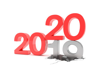 3d Illustration 2019 2020 Silvester, Neujahr, Countdown, Jahreszahlen  Schwarz, Gold 2019 Wall Mural | 20-marog-pixcells