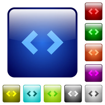 Script code sign color square buttons