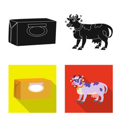 Vector illustration of creamy and product logo. Set of creamy and farm vector icon for stock.