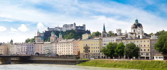 panorama of the old town of Salzburg in Austria