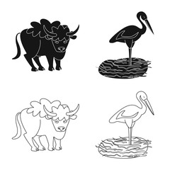 Vector illustration of traditional and tour icon. Set of traditional and landmarks stock vector illustration.