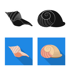 Vector illustration of animal and decoration sign. Set of animal and ocean stock symbol for web.