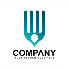 Fork map point, symbol of food place or restaurant