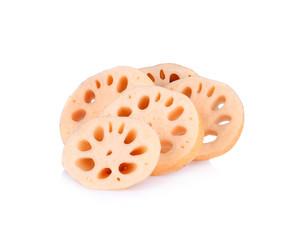 Lotus root isolated on white background