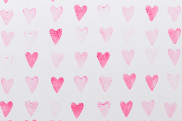 Fototapeta na wymiar Abstract watercolor red, pink heart background. Concept love, valentine day greeting card.